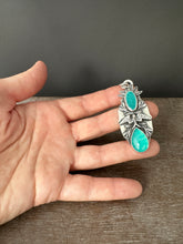 Load image into Gallery viewer, Amazonite and enamel bird medallion
