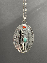 Load image into Gallery viewer, Jewel Cat with Amazonite and Carnelian
