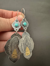 Load image into Gallery viewer, Our Lady of Guadalupe and turquoise earrings
