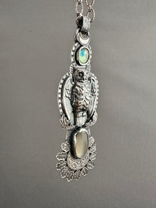 Helen the owl and a moonstone