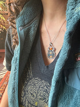 Load image into Gallery viewer, Cloisonné and Kyanite Medallion
