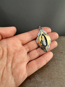 Silver and brass corn pendant