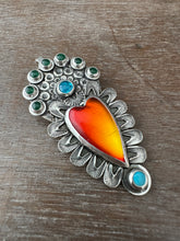 Load image into Gallery viewer, Roserita and Aventurine sacred heart pendant
