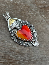 Load image into Gallery viewer, Orange rosarita Sacred Heart pendant
