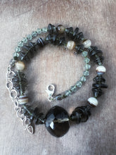 Load image into Gallery viewer, Vintage glass bead silk knotted necklace in neutrals

