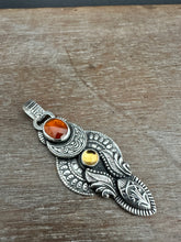 Load image into Gallery viewer, Orange Kyanite moon pendant
