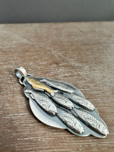 Silver fish parable pendant