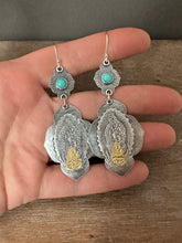 Load image into Gallery viewer, Our Lady of Guadalupe and turquoise earrings
