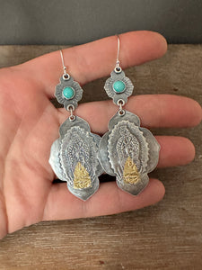 Our Lady of Guadalupe and turquoise earrings