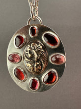 Load image into Gallery viewer, Bronze Water dragon with garnets and tourmaline
