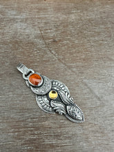 Load image into Gallery viewer, Orange Kyanite moon pendant
