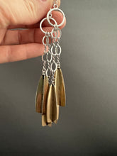 Load image into Gallery viewer, Brass and sterling silver jingle earrings
