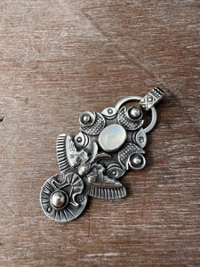 Moonstone bird medallion