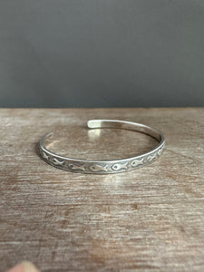 Sterling silver fish cuff bracelet