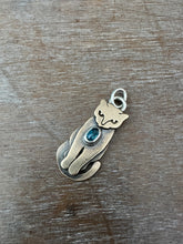 Load image into Gallery viewer, Bronze Kitty Pet with Blue Topaz
