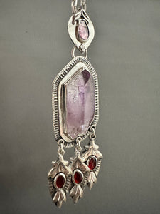 Amethyst crystal medallion