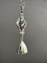 Load image into Gallery viewer, Candy Cane and Silver Bell Pendant
