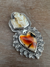 Load image into Gallery viewer, Plume Agate Montana agate Sacred Heart
