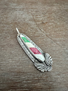 Winged candy cane pendant