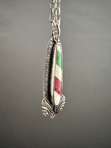 Winged candy cane pendant