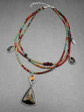 Load image into Gallery viewer, ‘Fall” Gemstone and beaded necklace
