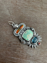 Load image into Gallery viewer, Multi stone pendant with Synthetic opal, variscite, kyanite, and jasper
