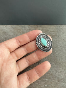 Layered silver and turquoise eye pendant