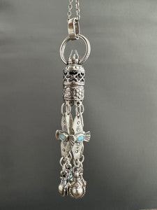 Handmade Bell and Birds Tassel with Vintage Swarovski Crystal