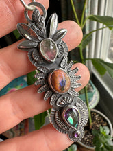 Load image into Gallery viewer, Multi stone pendant with Tourmaline, Opal, Mystic Topaz, and Amethyst
