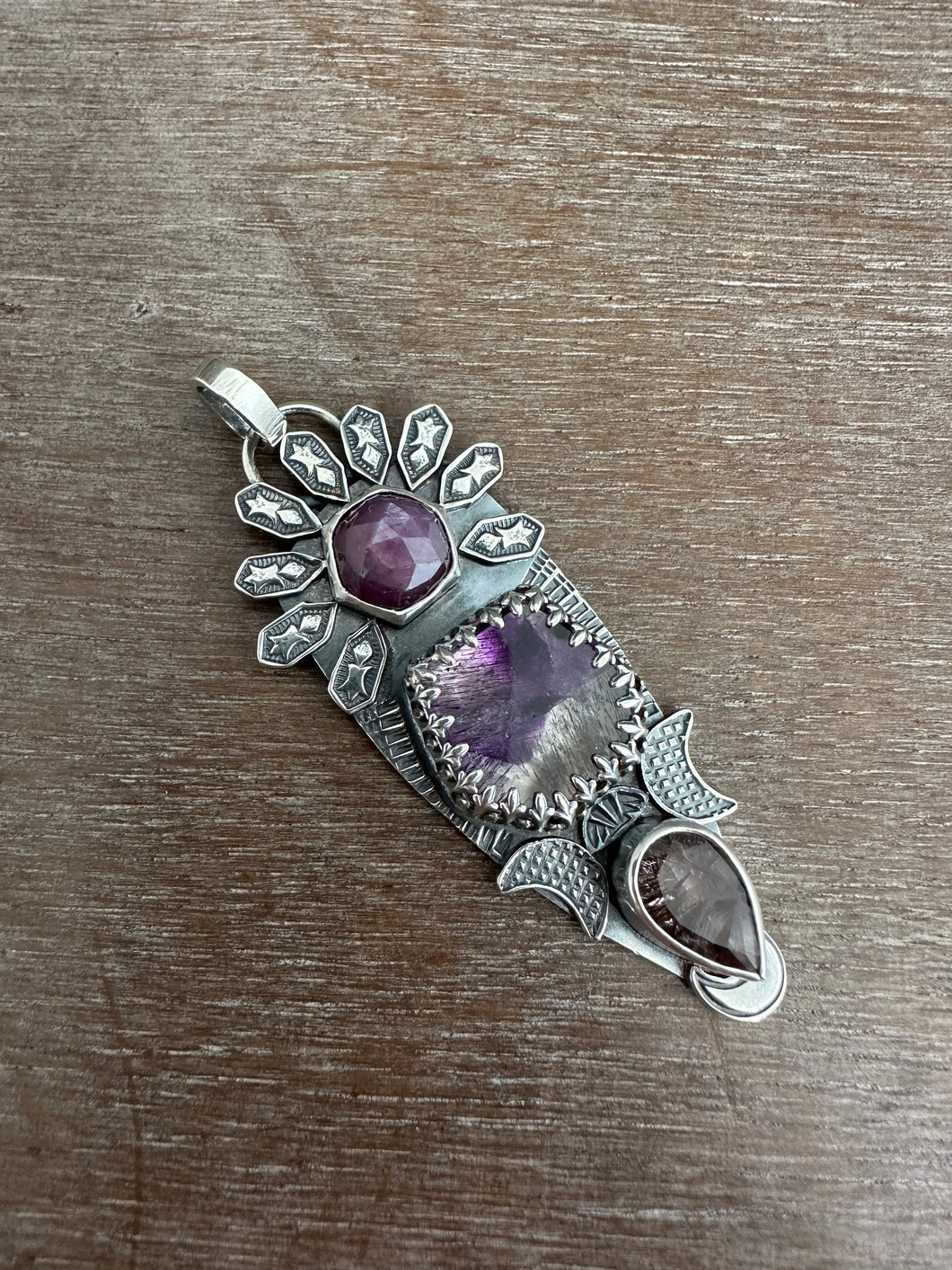 Melody Stone and Ruby Pendant