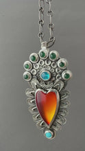Load and play video in Gallery viewer, Roserita and Aventurine sacred heart pendant
