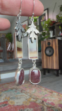 Load and play video in Gallery viewer, Brazilian Polychrome Jasper Earrings with Tourmaline drops
