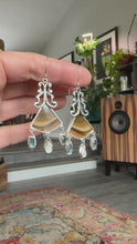 Load and play video in Gallery viewer, Brazilian Polychrome Jasper Earrings
