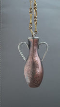 Load and play video in Gallery viewer, Amphora Pendant with etched bird drawing
