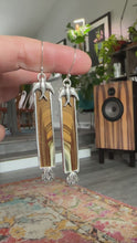 Load and play video in Gallery viewer, Bird and Brazilian Polychrome Jasper Earrings
