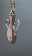 Load and play video in Gallery viewer, Amphora Pendant with etched hand drawing 3
