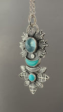 Load and play video in Gallery viewer, Turquoise and Aquamarine Moon Medallion
