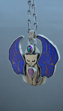 Load and play video in Gallery viewer, Regal cat with enameled wings.
