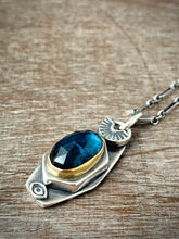 Load image into Gallery viewer, Mossy kyanite set in 22k gold
