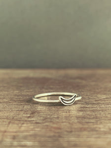 Crescent moon stack ring
