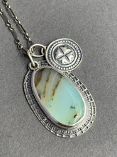 Load image into Gallery viewer, Peruvian blue opal charm necklace
