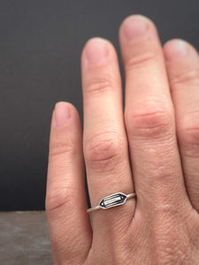 Sterling silver crystal point ring