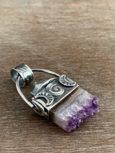 Load image into Gallery viewer, Herkimer quartz and amethyst crystal necklace
