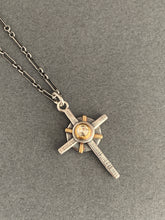 Load image into Gallery viewer, Small moissanite and gold cross
