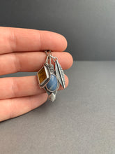 Load image into Gallery viewer, Blue seam opal and dendritic agate charms
