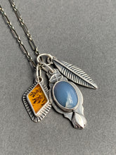 Load image into Gallery viewer, Blue seam opal and dendritic agate charms
