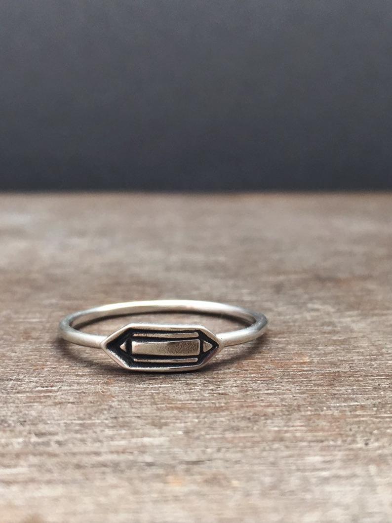Sterling silver crystal point ring – proxartist