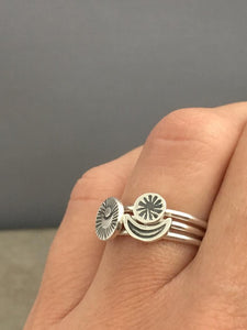 Set of three Stacking Celestial rings