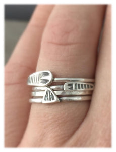Set of four Stacking arrow rings