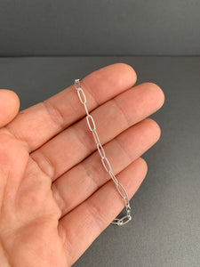 Add a chain to a necklace, medium 3.2mm elongated link shiny silver chain